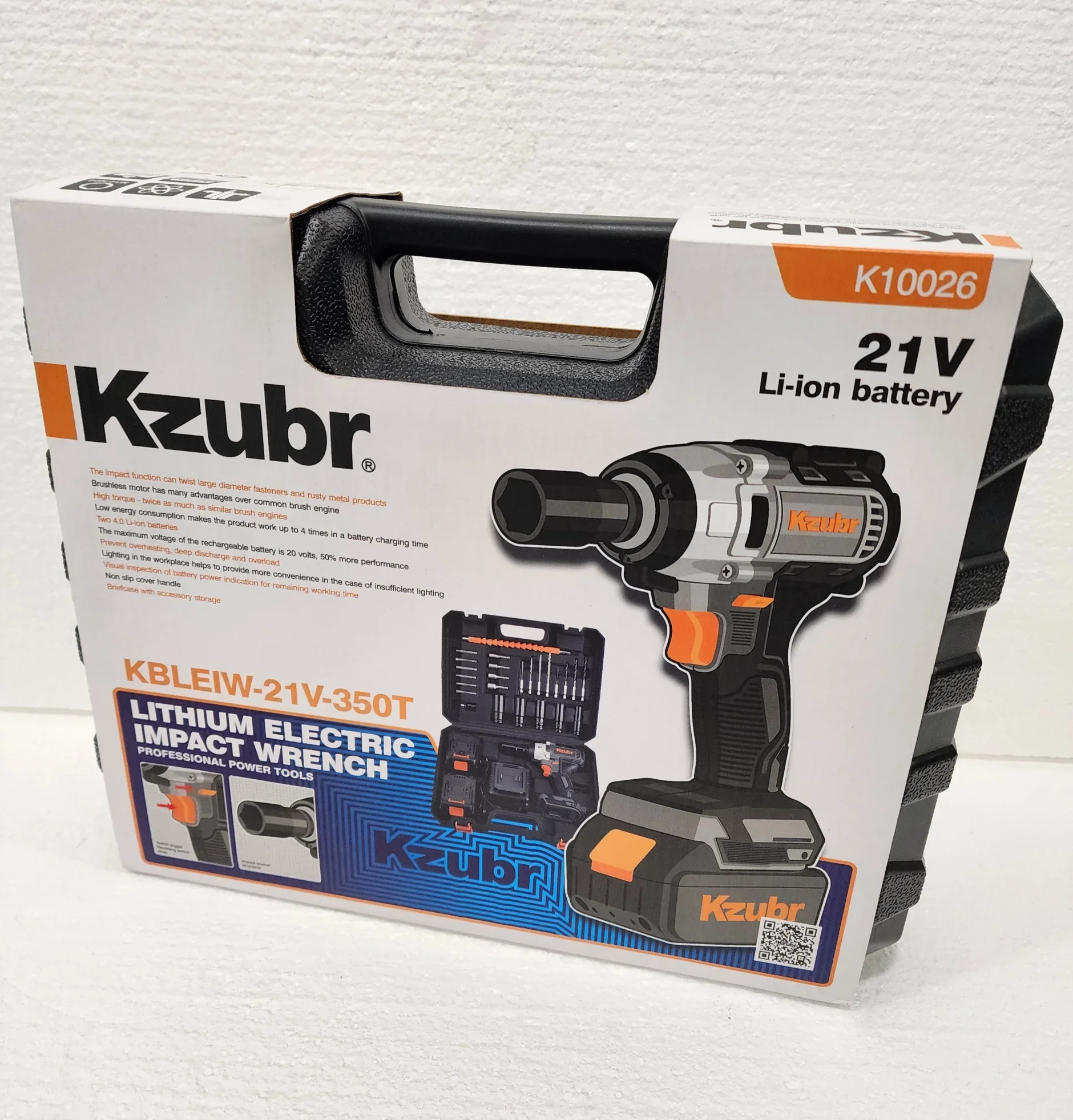 KZUBR Aku Udarni Odvijač – Komplet sa 2 Baterije i Dodacima u Koferu - Image 10