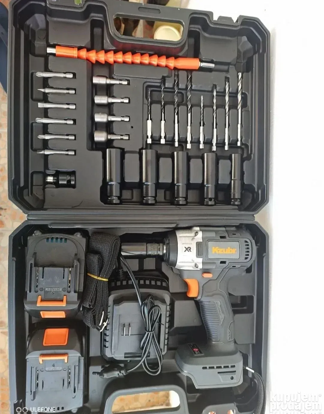 KZUBR Aku Udarni Odvijač – Komplet sa 2 Baterije i Dodacima u Koferu - Image 4